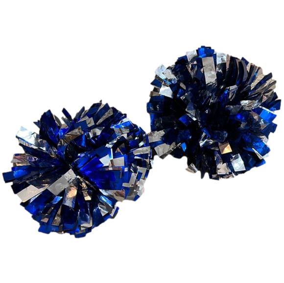 Other - CHEERLEADING PomPoms - Blue and Silver.  Set of 2.